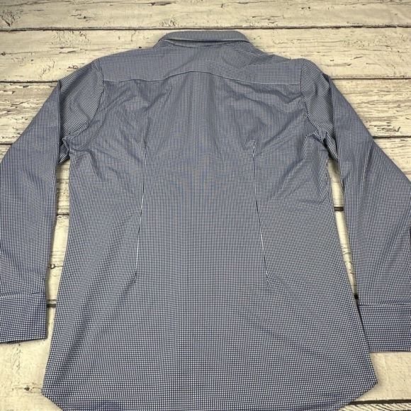 Mizzen + Main Shirt Mens Med Blue White Check Spinnaker Button Up Trim Fit USA - Picture 9 of 10